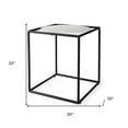 thumbnail image 2 of Suspended White Marble Black Metal Geo Side Table, 2 of 9