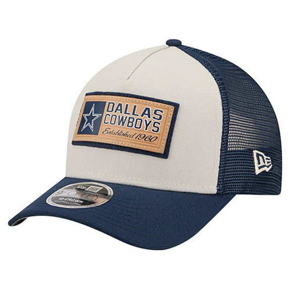 Men's New Era  Stone/Navy Dallas Cowboys Two-Tone Text 9FORTY M-Crown Adjustable Hat
