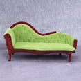 thumbnail image 2 of Miniatura de terciopelo verde a escala 1:12 de Chaise Lounge Dollhouse, 2 of 3