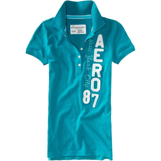 Aeropostale Aero 87 Polo para mujer, azul, grande