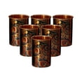 thumbnail image 2 of Indian Art Villa Handmade Copper Printed Drinking Glasses, Blue, Drinkware – 9.3 oz Each, Set of 6 Pcs, 2 of 2