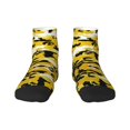 thumbnail image 7 of Adult Quarter Ankle Socks Yellow Camouflage Cushion Ventilation Sports Socks, 7 of 7