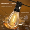 thumbnail image 6 of Mylorn 110FT LED Outdoor String Lights, 50+2 S14 Shatterproof Bulbs, 2FT Spacing, 2700K Dimmable Warm White, IP65 Waterproof, Connectable Patio Garden Porch Deck Decor, 6 of 9