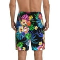 thumbnail image 3 of Naloa Colorful Flowers Men's Short Pajama Pants, Lounge Comfort Shorts with Elasticized Waistband and Side Pockets - 4X-Large, 3 of 9