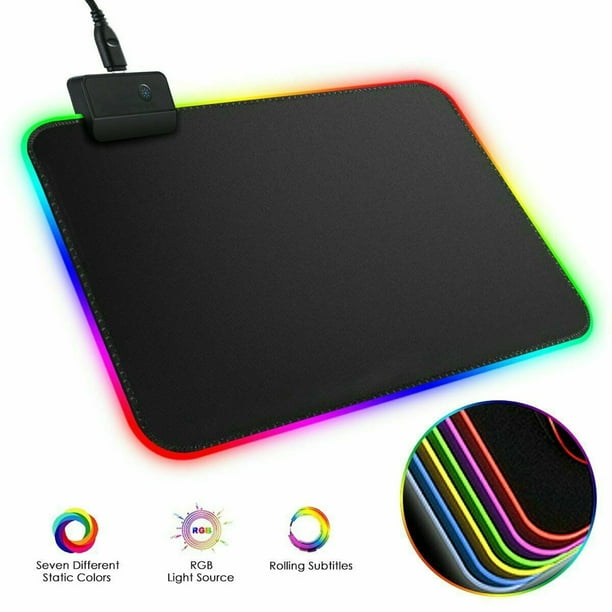axGear Commutation de couleur de lumière du tapis de souris RVB LED de jeu  pour l'ordinateur portable coloré 