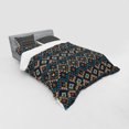 thumbnail image 2 of Ambesonne Ethnic Bedding Set 4 Pcs, Knitted Jacquard, Queen, Brown and Dark Blue, 2 of 2