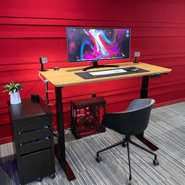 AnthroDesk Programmable Dual Motor Electric Sit Stand Desk Black