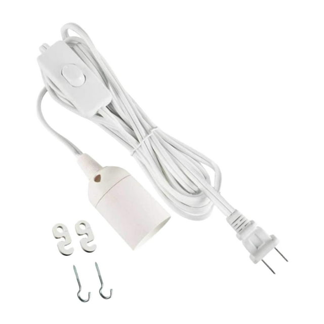 Cable de extensión para lámpara colgante, para bombilla de 60 W con base E26, accesorios de iluminación para granja, garaje, enchufe estadounidense. Cable de 45 m