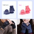 thumbnail image 3 of Simplicity Not Easy to Pilling Aldult Knitting Flip Gloves Outdoor Gloves Keep Warm Winter LIGHT GRAY, 3 of 7