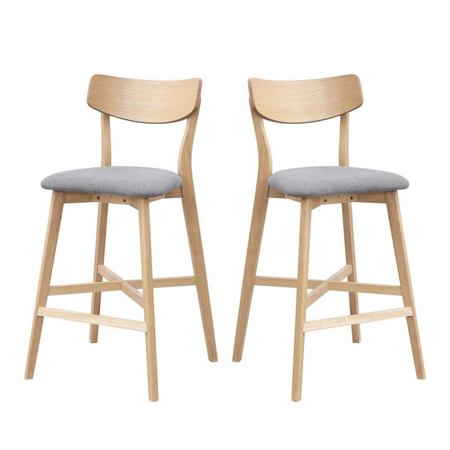 Demi Bonn 41" Counter Height Bar Stools Set of 2, Soft Upholstered Barstools with Back, Kitchen Island Countertop Chairs for Dining Room, Beige