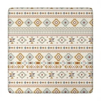 Elastic Edge Bohemian Square Tablecloth 34x34 Inch, Fitted Cover for Card Tables, Resistant to Wrinkles and Stains