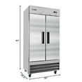 thumbnail image 4 of 39 in. Commercial Stainless Steel 2-Door Reach-In Refrigerator, 35 cu. ft., 4 of 13