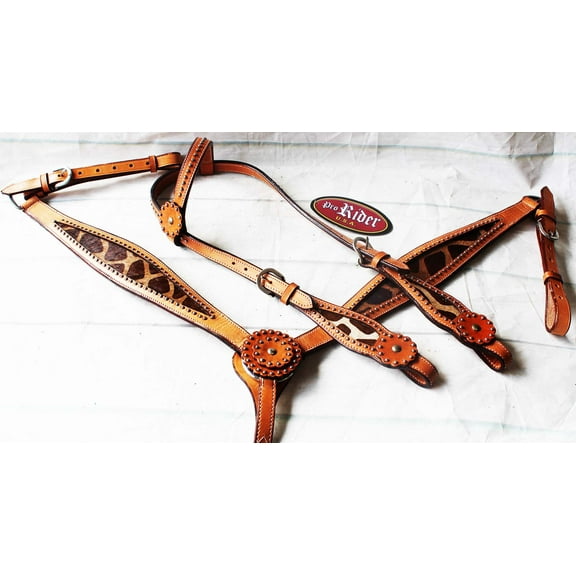 Horse Tack Bridle Western Leather Headstall Breast Collar 9219A