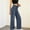 Navy, variant on Women's Jeans High Rise Skinny Plus Size Solid Stretch Denim Elastic Waistband Classic Five Pocket Casual Slim Fit