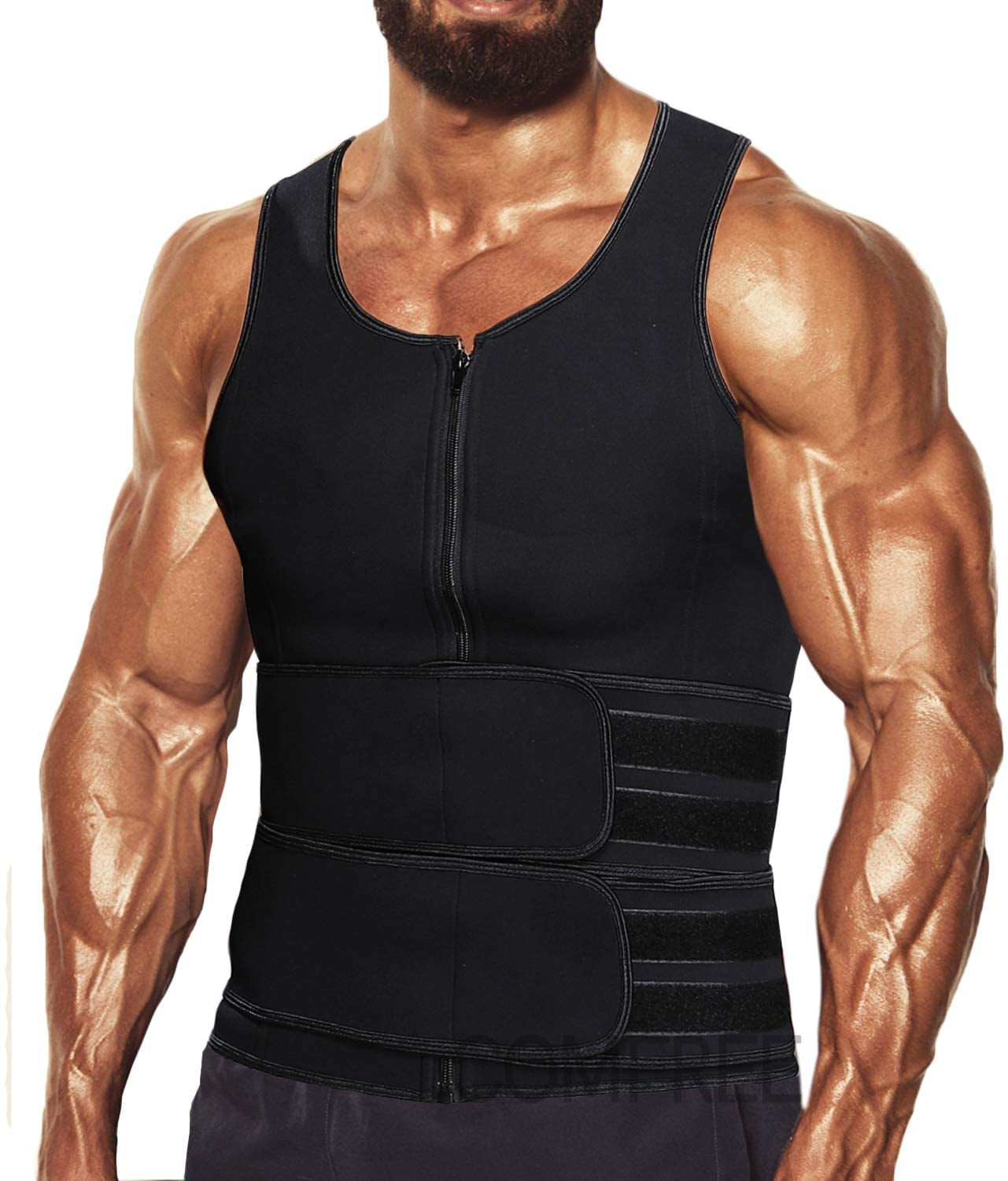 BODYSUNER Sauna Sweat Vest Workout Tank Top Waist Trainer for