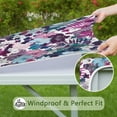 thumbnail image 6 of Pioneer Flower Floral Print Pattern Square Fitted Tablecloth with Elastic Edge,Square Table Cover,Washable Elastic Table Cover for Home Kitchen Party Decor 34"x34", 6 of 6