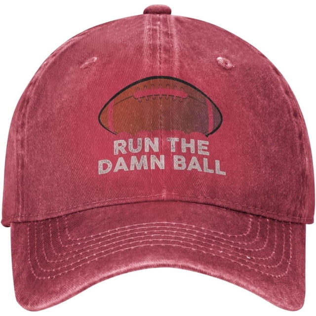 Football Hat Run The Damn Ball Hat for Men Baseball Hats Adjustable Cap