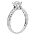 thumbnail image 3 of Dazzlingrock Collection 0.40 Carat (ctw) 14K Round Diamond Bridal Solitaire With Accents Engagement Ring, White Gold, Size 9, 3 of 4