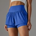 thumbnail image 2 of Women's High Waisted Workout Shorts Side Mesh Breathable 2 in 1 Athletic Yoga Shorts 2024 Summer Blue,XL, 2 of 6