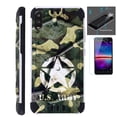 thumbnail image 1 of WORLD ACC Combat Guard Phone Case Compatible with TCL A2X + Screen Protector Brushed Metal Texture Hybrid Cover (US Army Metal Shell), 1 of 1