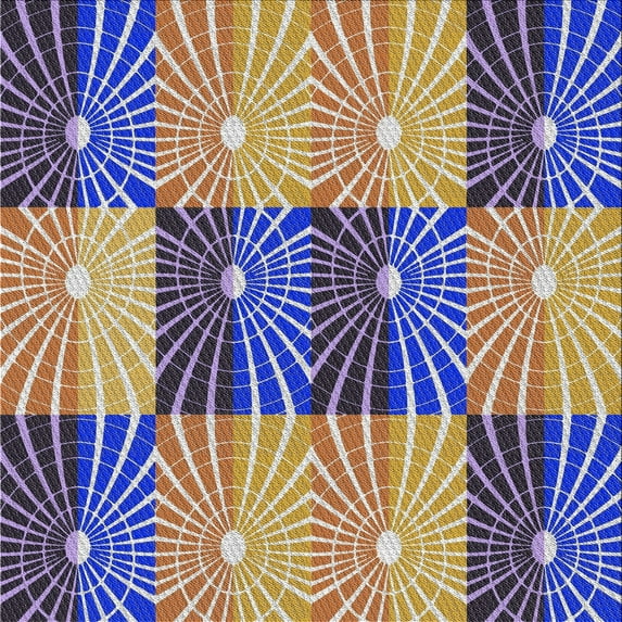 Ahgly Company Indoor Square Patterned Purple Novelty Area Rugs, 7' Square