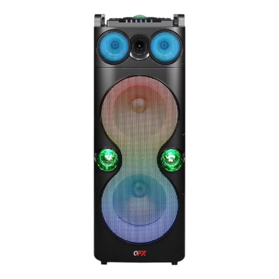 Restored QFX PBX-1260 Dual 12" Party Speaker With Rechargeable Battery and LED Lights