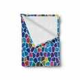 thumbnail image 2 of Modern Soft Flannel Fleece Blanket, Vivid Rainbow Colored Mosaic Design Shapes in Blue Yellow Green Orange Red Artwork, Cozy Plush for Indoor and Outdoor Use, 70" x 90", Multicolor, by Ambesonne, 2 of 6