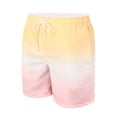 thumbnail image 4 of HOOMEUMY Men's Summer Beach Shorts Quick Dry Swim Trunks with Pockets Drawstring Elastic Waist Gradient Color Bathing Suits Yellow L, 4 of 8