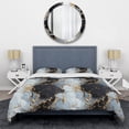 thumbnail image 3 of Designart "Luxurious Black And Gold Marble" Marble Bedding Covert Set - Glam Bed Set With 2 Shams, 3 of 5