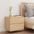 thumbnail image 4 of Wall-mounted Bedside Cabinet with LED Lights Sonoma Oak, 4 of 11