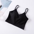 thumbnail image 2 of Jamicy Sleep Tops for Women Cropped Solid Color Underwear Pajamas Wear to Out Women's Loungewear with Adjustable Chest Pads Women's Camisole, 2 of 5