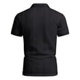 thumbnail image 4 of Namayuj Ribbed Knit Solid Polo Shirts for Men Short Sleeve Tops Slim Fit Casual Breathable Fabric Business Office Wear Black M, 4 of 8