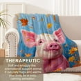 thumbnail image 3 of Pig Blanket for Adults Kids Girls, Flannel Pig Blankets Gifts, Pig Throw Blanket for Sofa Couch Bed Living Room Soft Warm Cozy Pig Decor 50" x 40", 3 of 7