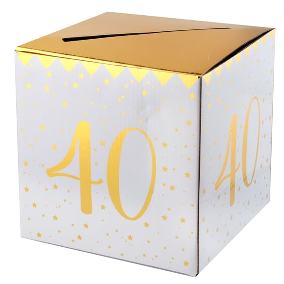 Elegant 40th Birthday Party Piggy Bank - Trendy Gold Decor for Memorable Celebration