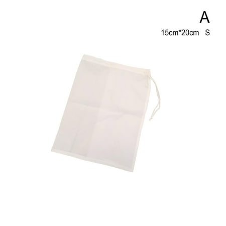 

Nut Milk Bag Nylon Mesh Strainer Reusable Food Tea Juice Filter Pulp SIZES R5B7