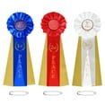 thumbnail image 1 of Uxcell 3 Pcs Cintas de Premio, Cinta de Premio para Ganador de 1er, 2do y 3er Lugar para Eventos Deportivos, Azul Rojo Blanco, 1 of 7