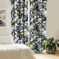 thumbnail image 2 of Ambesonne Floral Art Curtains, Night's Bouquet Ornament, Pair of 28"x63", Black Green and Violet Blue, 2 of 5