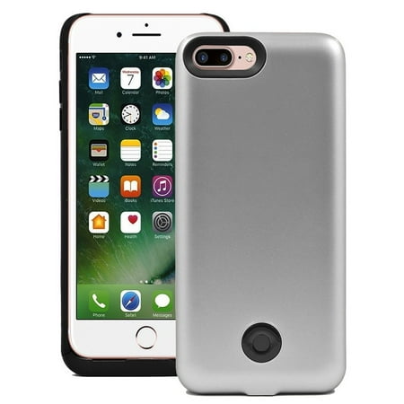iPhone 8 Plus, iPhone 7 Plus Battery Case, 9000mAh Protable Rechargeable Extended Charging Backup Battery Case for iPhone 7 Plus 5.5 inch (silver)