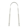 thumbnail image 3 of 2x Metal Tongue Scraper Cleaning Brush Bad Breath Silver Stainless Steel Tool, 3 of 5
