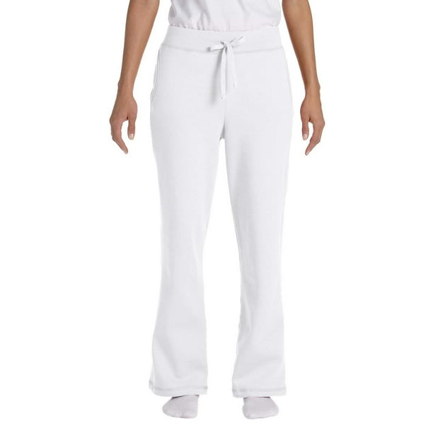 Gildan - The Gildan Ladies Heavy Blend 8 oz, 50/50 Open-Bottom Sweatpants - WHITE - S - Walmart