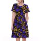 thumbnail image 1 of Balery Golden Snake And Purple Rose Vestidos sueltos de manga corta para mujer, vestidos de verano 2025, vestidos casuales de corte A con vuelo., 1 of 6