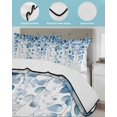 thumbnail image 4 of Quilts Twin XL Size, Teal Blue Eucalyptus Leaves Soft Comforter Bedding Set for Bed, Spring Farmhouse Botanical Lightweight Quilted Bedspread with Pillow Cover(2 Pieces) for All Season, 68x98 Inch, 4 of 6