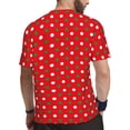 thumbnail image 2 of Wukai White and Green Polka Dot Print Men's Short-Sleeved Mesh T-Shirt,Quick-Dry Short Sleeve Workout T-Shirt-, 2 of 8