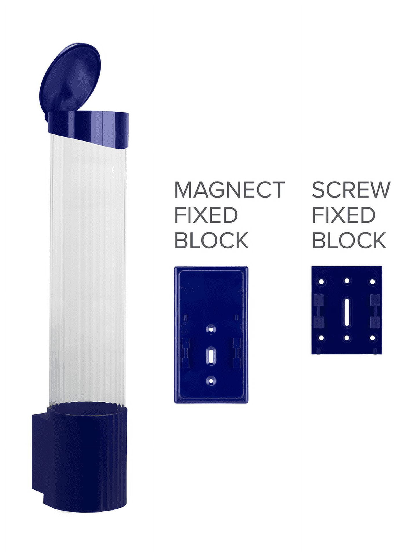 Brio Blue Cup Dispenser Magnetic or Screw Plate Mountable Fits 7oz Flat Bottom or 4oz Cone Cups