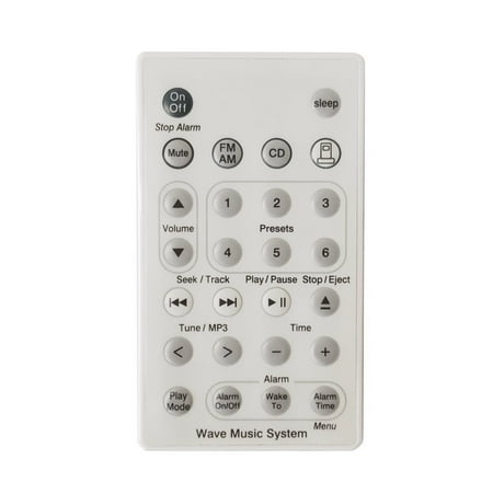 Replaces Wave - Replaced Remote Control for Acoustic Wave Radio/CD Music Systems AWRCC3