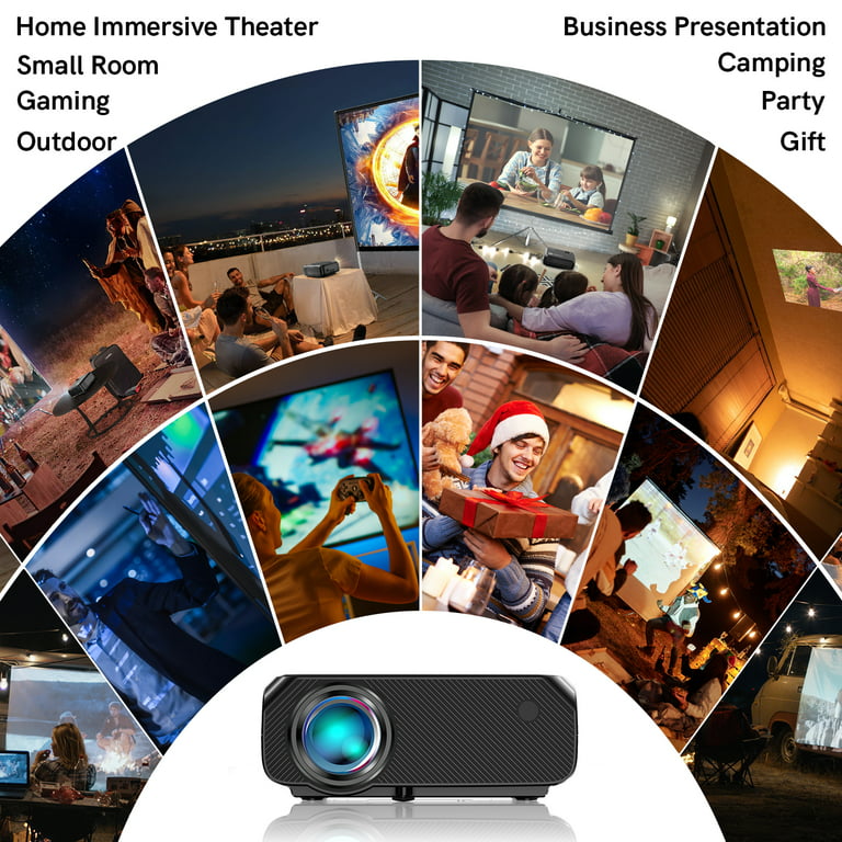 1080P Outdoor Projector, Portable iPhone Projector with WiFi and