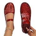 thumbnail image 4 of Shrysg Women's Jelly Closed-Toe Flat Sandals PVC Lightweight Breathable Adjustable Strap Casual Summer Beach Shoes Wine, 4 of 9