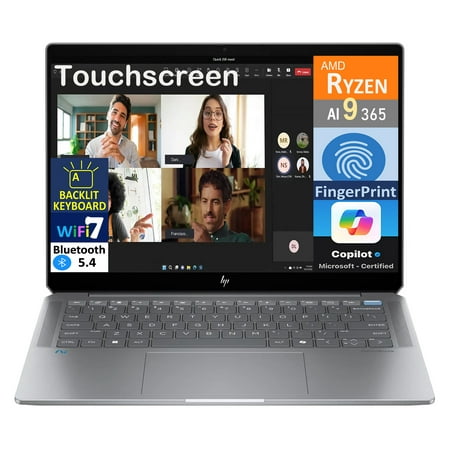 HP OmniBook Ultra AI Powered Laptop 14.0in Touchscreen IPS 2.2K Display (AMD Ryzen AI 9 365, 32GB LPDDR5X, 1TB PCIe SSD, Backlit KB, Fingerprint, 2 Thunderbolt 4, WiFi 7, Webcam, Win 11 Pro)