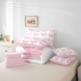 thumbnail image 6 of Manfei Cute Pink Bowknot 7-Piece Bedding Comforter Set for Girls Teens Female,Dreamy Princess King Bedding Sets,Cartoon Ribbon Bow Ultra Soft Bed Sheets,Luxury Bedroom Decor,Reversible, 6 of 8