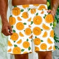 thumbnail image 5 of DODADAWANJ Mens Summer Shorts Clearance Sale,Men's Hawaiian Beach Shorts Casual Lightweight Drawstring Short Pants with Pockets Orange Fruit Graphic Board Shorts Big and Tall 5 Inch Shorts, 5 of 8